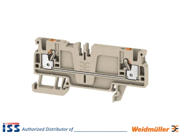 Feed-through terminal, PUSH IN, 2.5 mm², 800 V, 24 A, dark beige