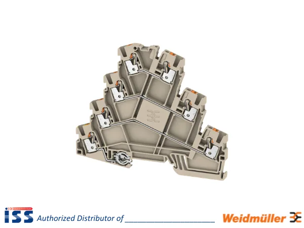 2434340000 | Cầu đấu dây 3 tầng và 1 chân PE AMC 2.5 Weidmuller | Chính hãng